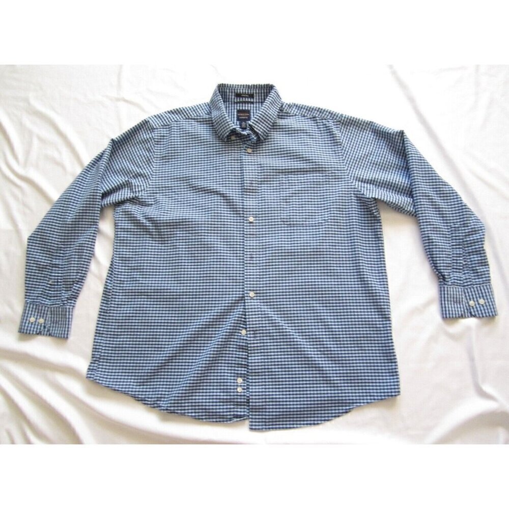Men's Dockers Buttery Street Gingham Button Up Long Sleeve Shirt Sz XL (MT301)